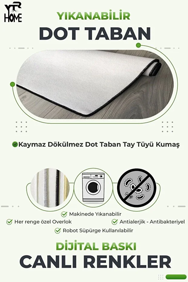 Kaymaz Taban Yıkabilir Toz Leke Tutmaz 2li Set